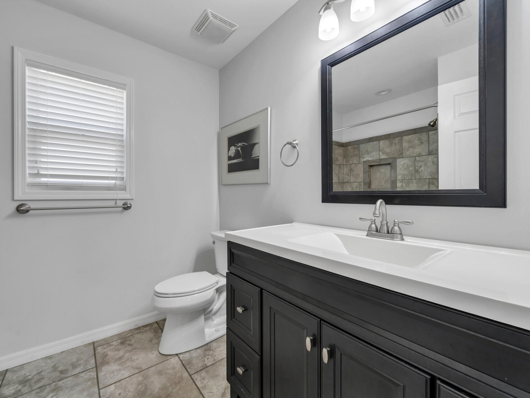 5346 Fox Hound Lane Baker, FL 32531 - Photo 25 of 46 a bathroom with a sink a toilet a mirror and a window
