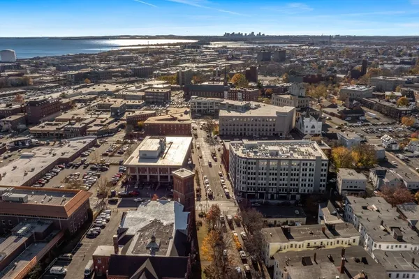 an aerial view of a city