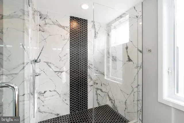 a bathroom with a shower
