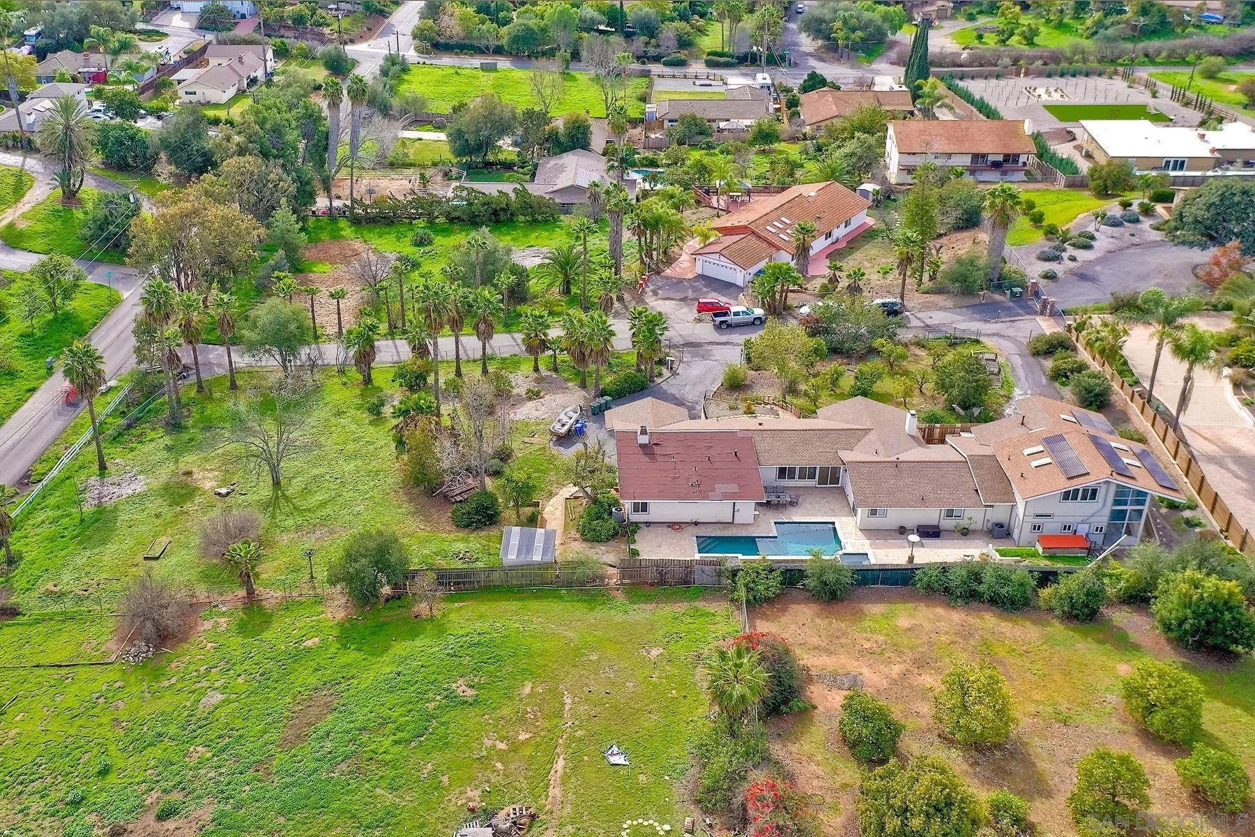 2705 Alexander Drive Escondido, CA 92029 - Photo 44 of 60 an aerial view of residential houses with outdoor space and swimming pool