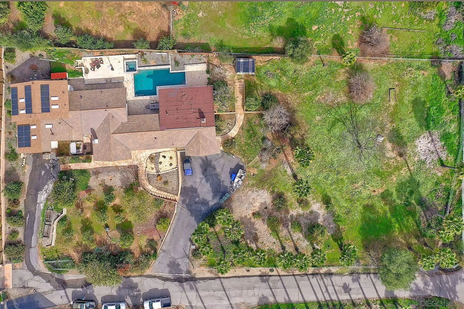 2705 Alexander Drive Escondido, CA 92029 - Photo 47 of 60 an aerial view of residential house with outdoor space and trees all around