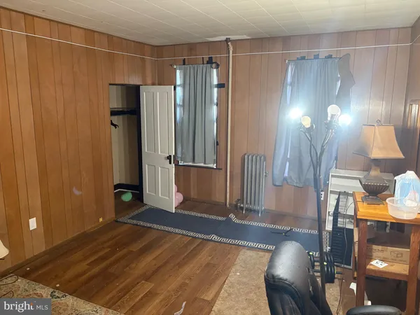 an empty room with windows