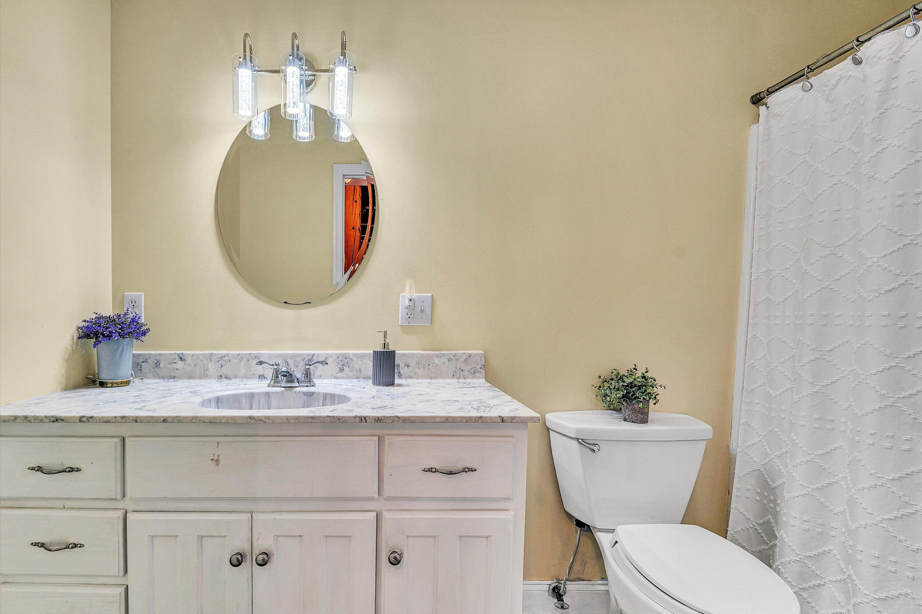 180 Thompson Ridge Circle Ferrum, VA 24088 - Photo 41 of 74 a bathroom with a granite countertop toilet sink and mirror
