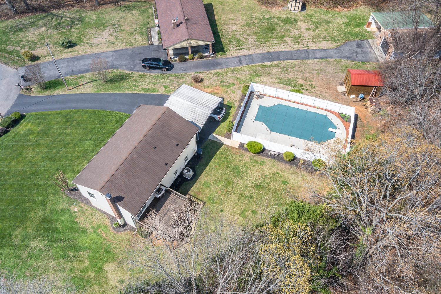 1136 Coolbrook Road Bedford, VA 24523 - Photo 43 of 46 an aerial view of a house with a yard