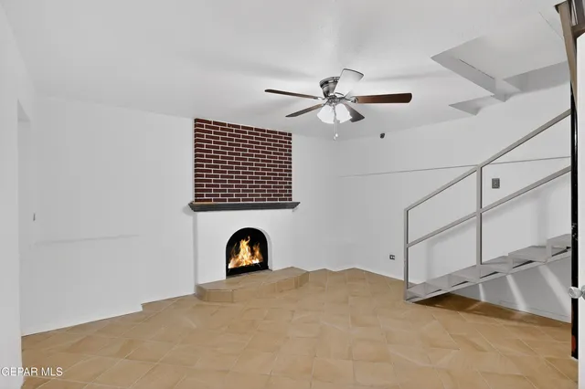 a view of a hallway to the kitchen