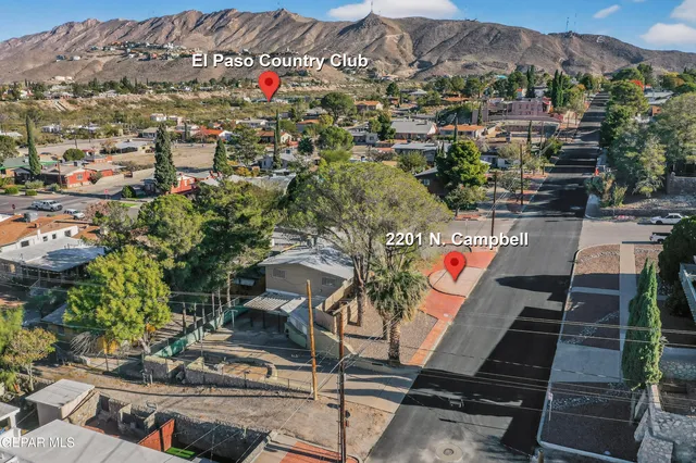 an aerial view of multiple house