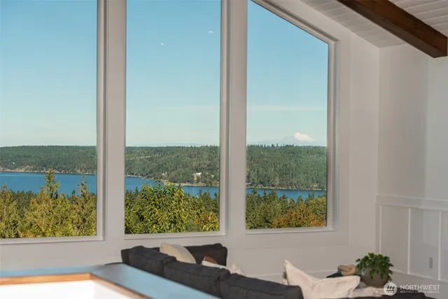 a view of a window and lake view