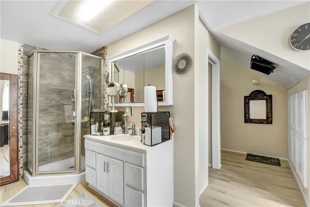 a bathroom with a shower