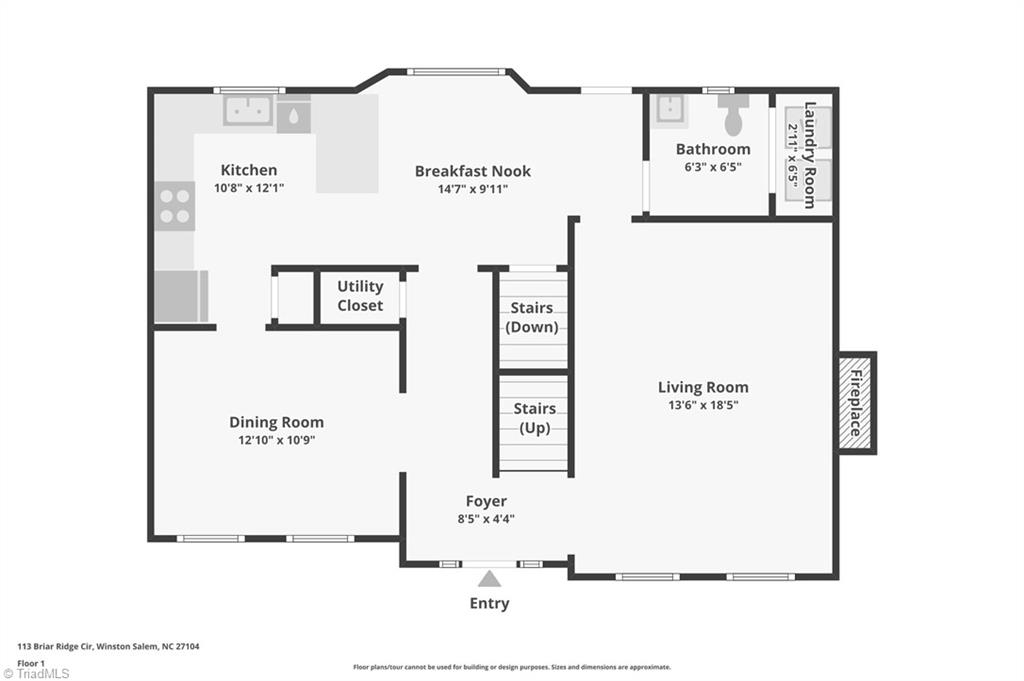 113 Briar Ridge Circle Winston-Salem, NC 27104 - Photo 38 of 40 Main Level floor plan