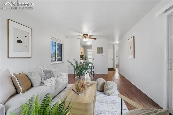a living room with furniture