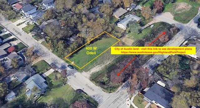 an aerial view of a swimming pool