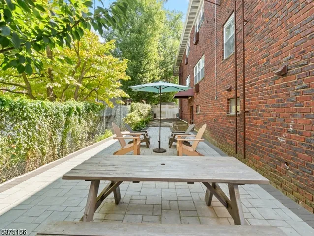 a deck view with a seating space