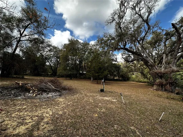 a backyard of a house with lots of green space