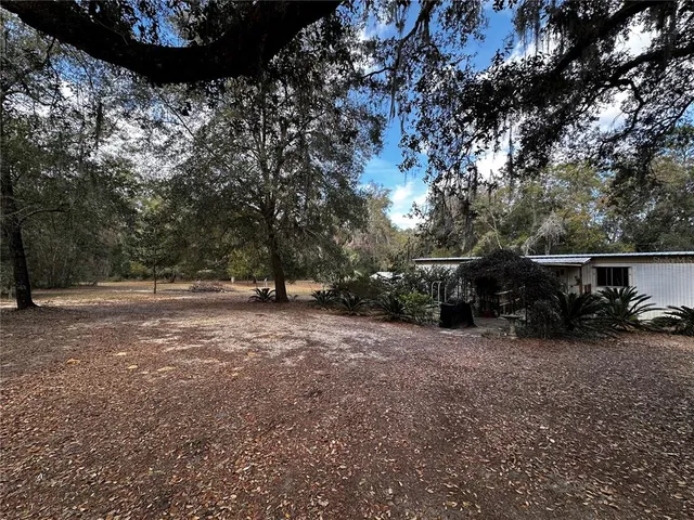 a backyard of a house with lots of green space