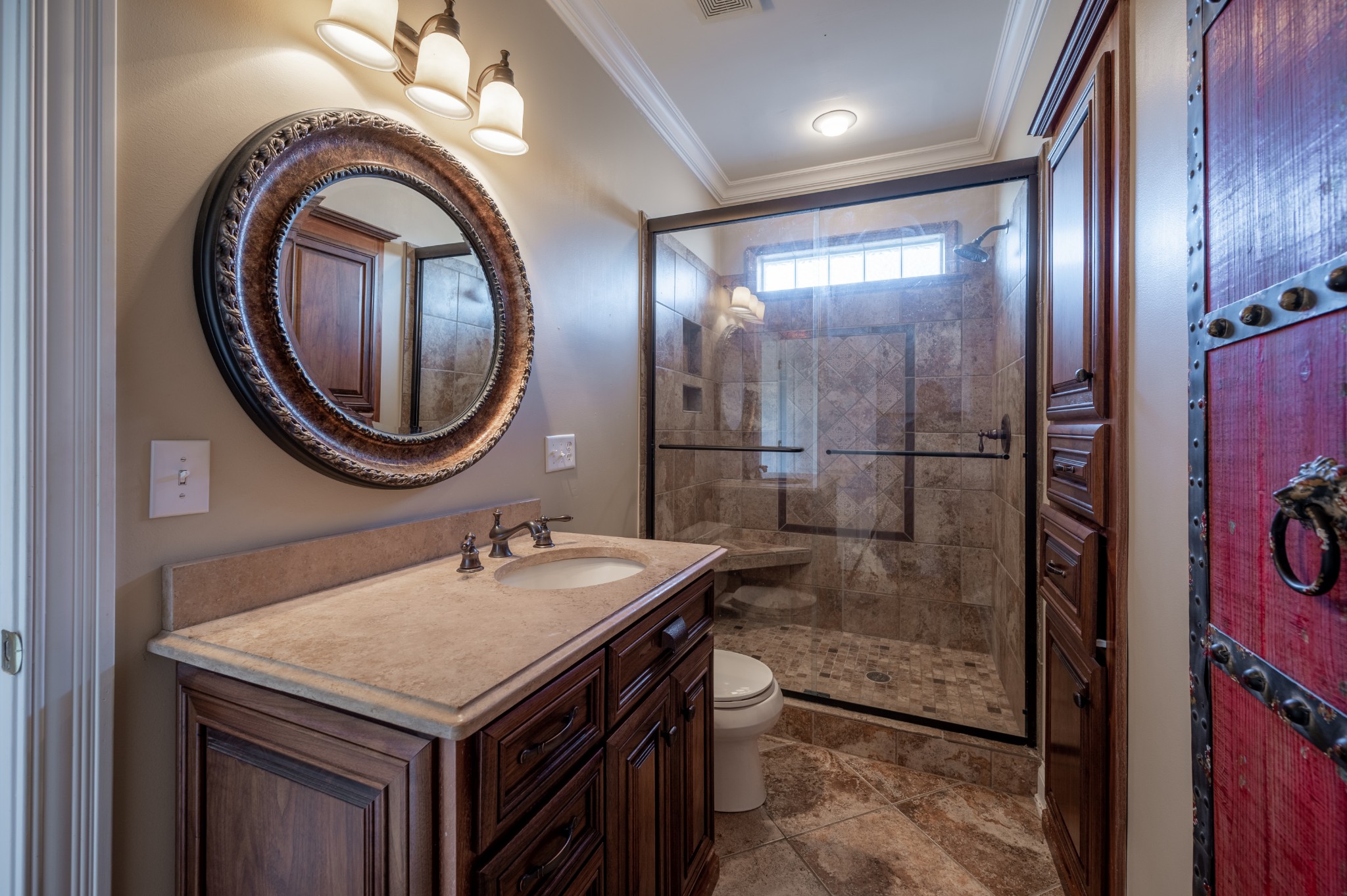 4335 North Chapel Road Franklin, TN 37067 - Photo 30 of 55 a bathroom with a sink a toilet and a mirror