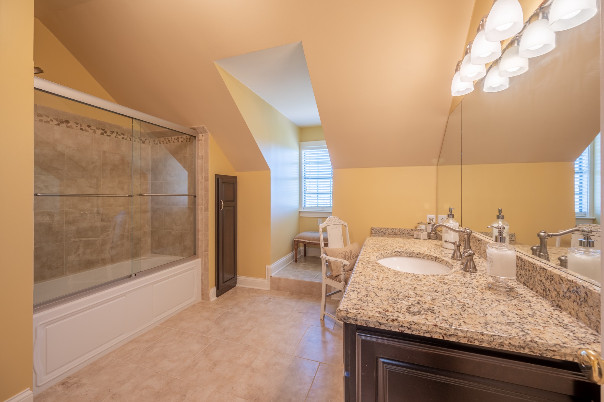 4335 North Chapel Road Franklin, TN 37067 - Photo 40 of 55 a bathroom with a granite countertop sink and a mirror
