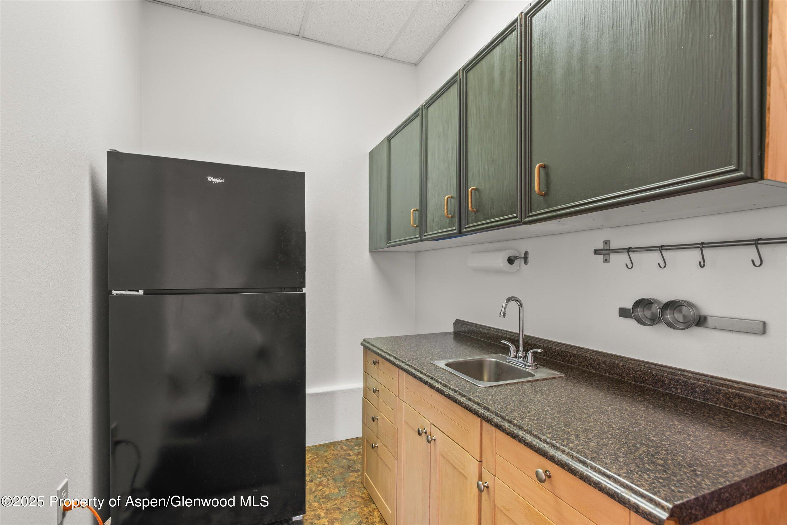 207 Basalt Center Circle, Unit 104 Basalt, CO 81621 - Photo 12 of 13 a kitchen with stainless steel appliances granite countertop a sink and a refrigerator