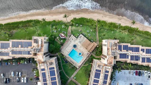 a view of a city with tall buildings