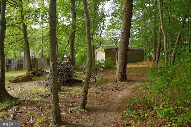 a view of a backyard of the house