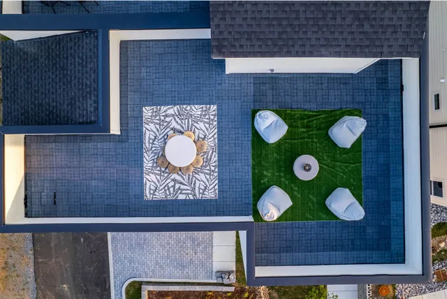 an aerial view of a city