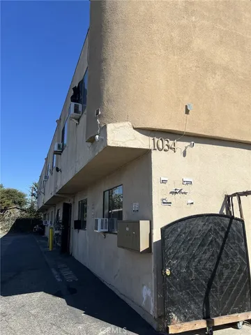 a front view of a building with street
