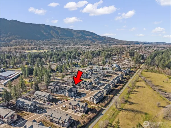 a view of lake with mountain