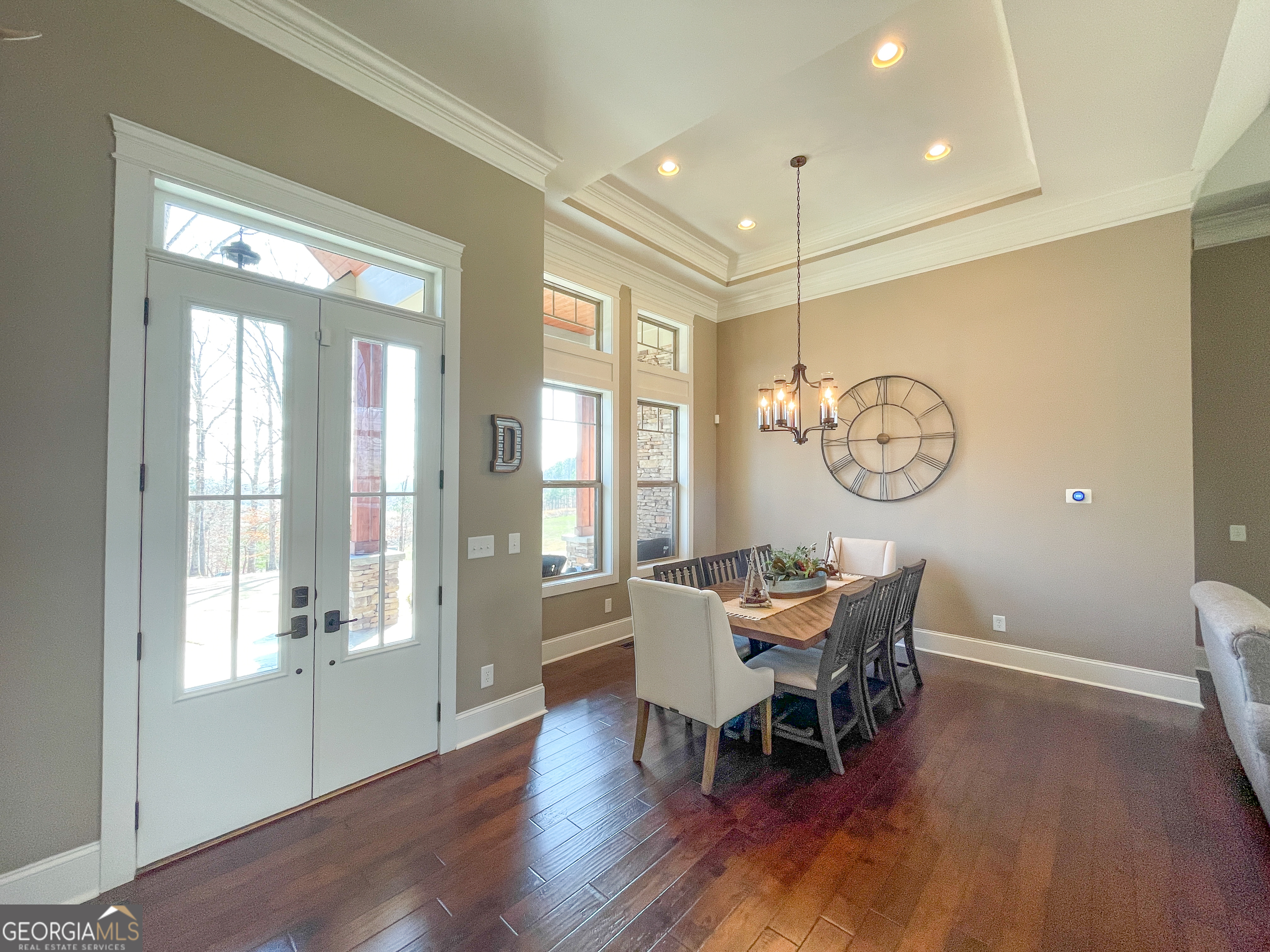 39 Acres On E Teloga Road Summerville, GA 30747 - Photo 11 of 50 a view of a dining room with furniture a chandelier and wooden floor