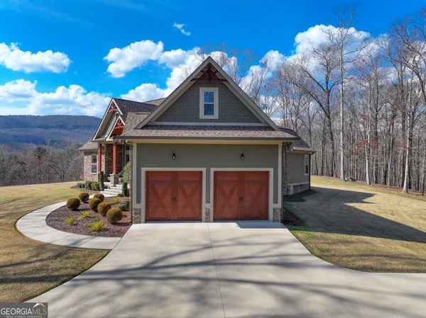 a front view of a house with entertaining space