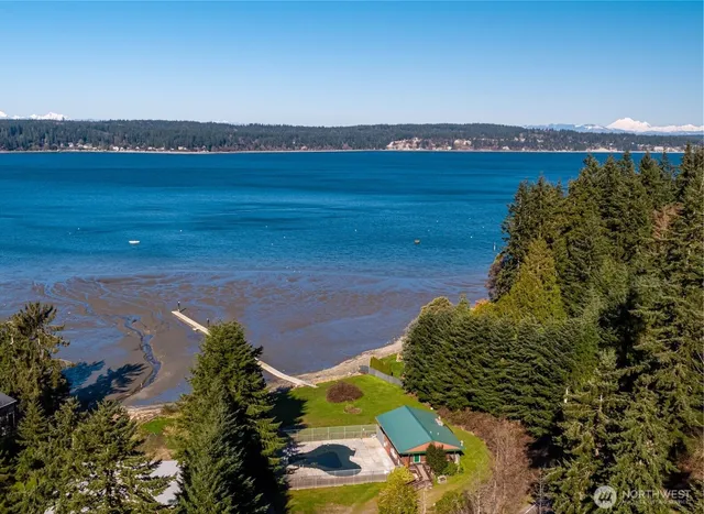 a view of a lake and mountain view