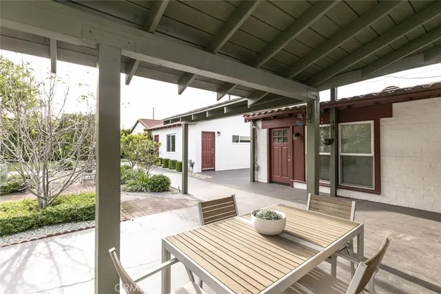 a view of backyard with green space