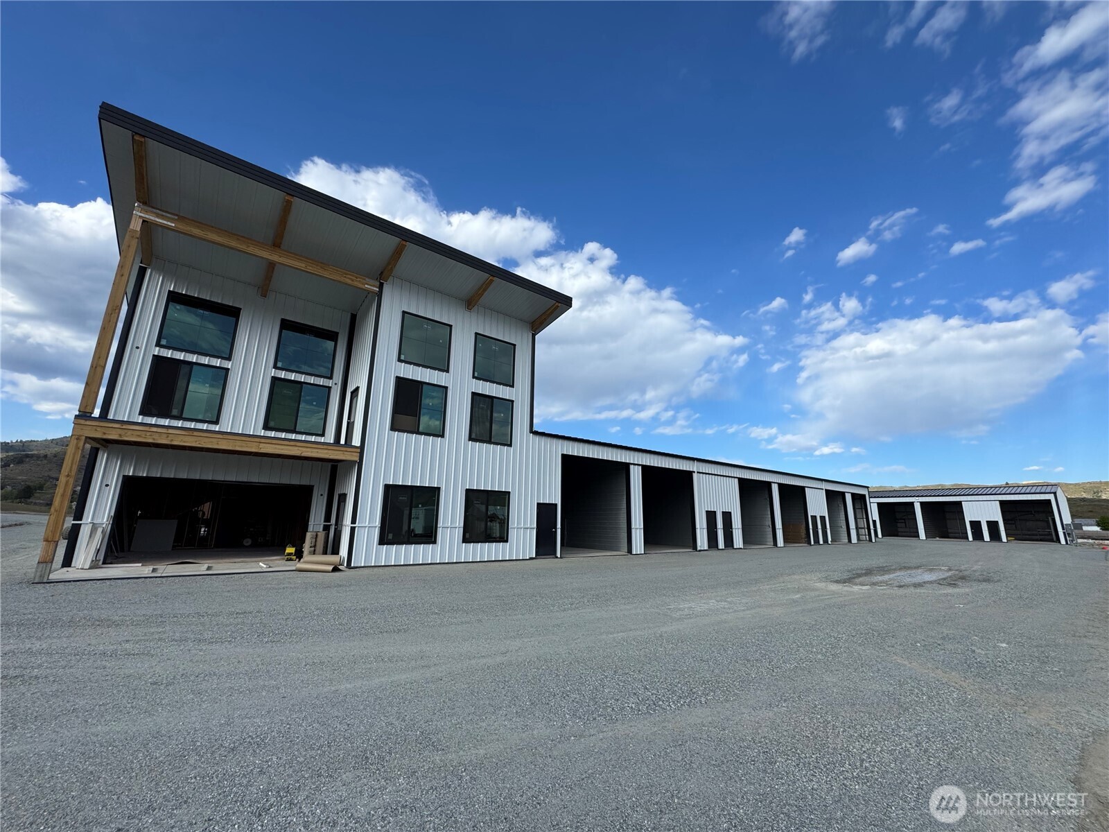 a big house with large windows