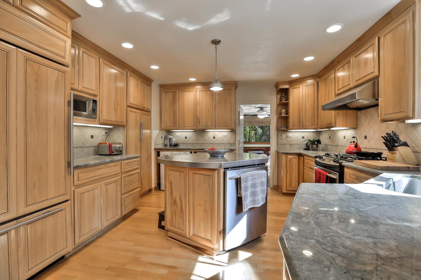 300 Riverside Avenue Ben Lomond, CA 95005 - Photo 8 of 22 a kitchen with stainless steel appliances granite countertop a refrigerator sink and cabinets