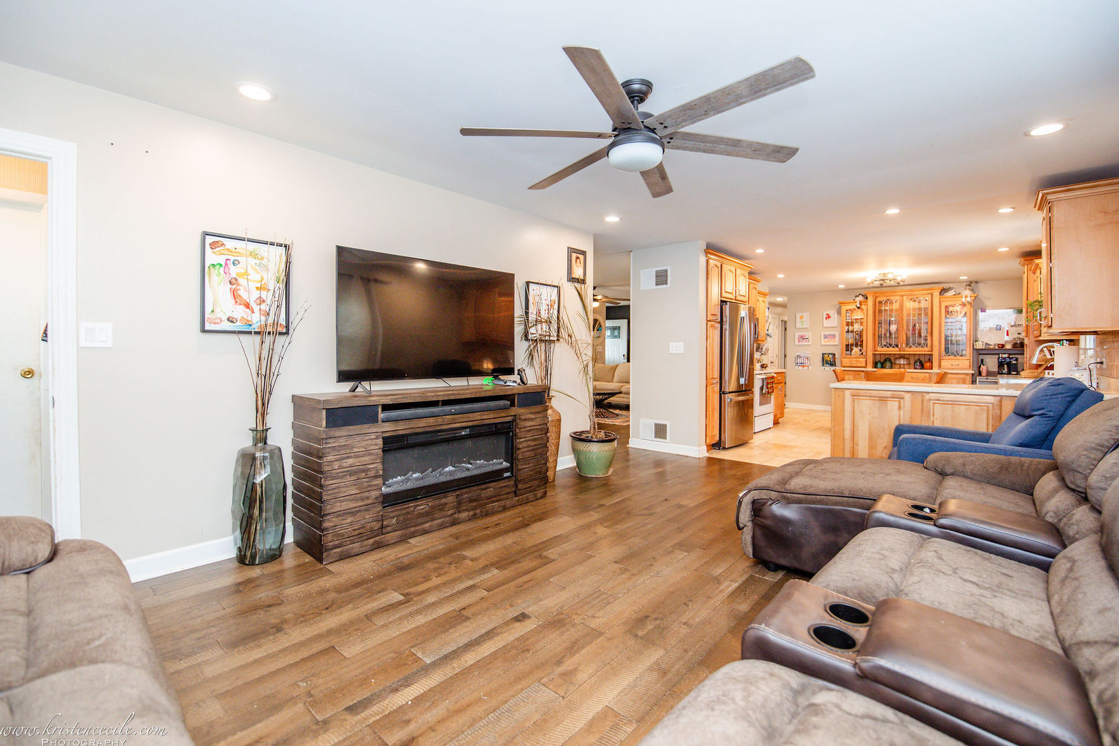 936 West Corning Road Beecher, IL 60401 - Photo 23 of 72 a living room with furniture and a flat screen tv
