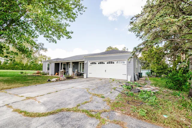 a view of a lake with a beach