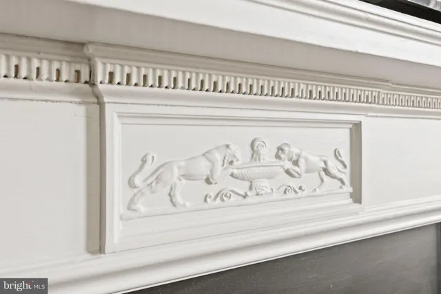 a close view of a utility room with a wall