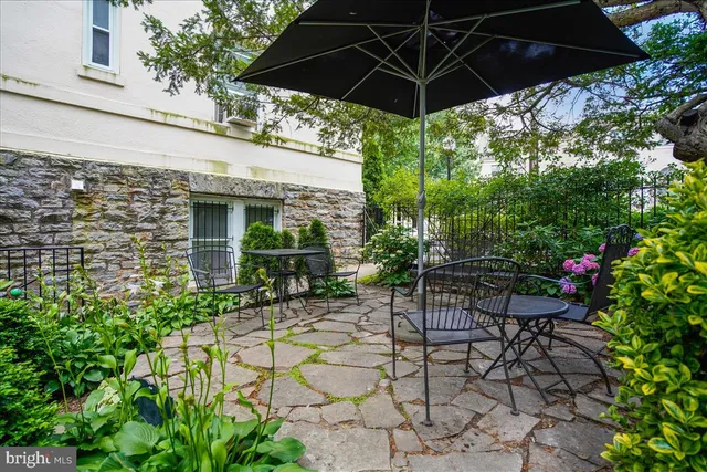 a view of chair and tables in the patio