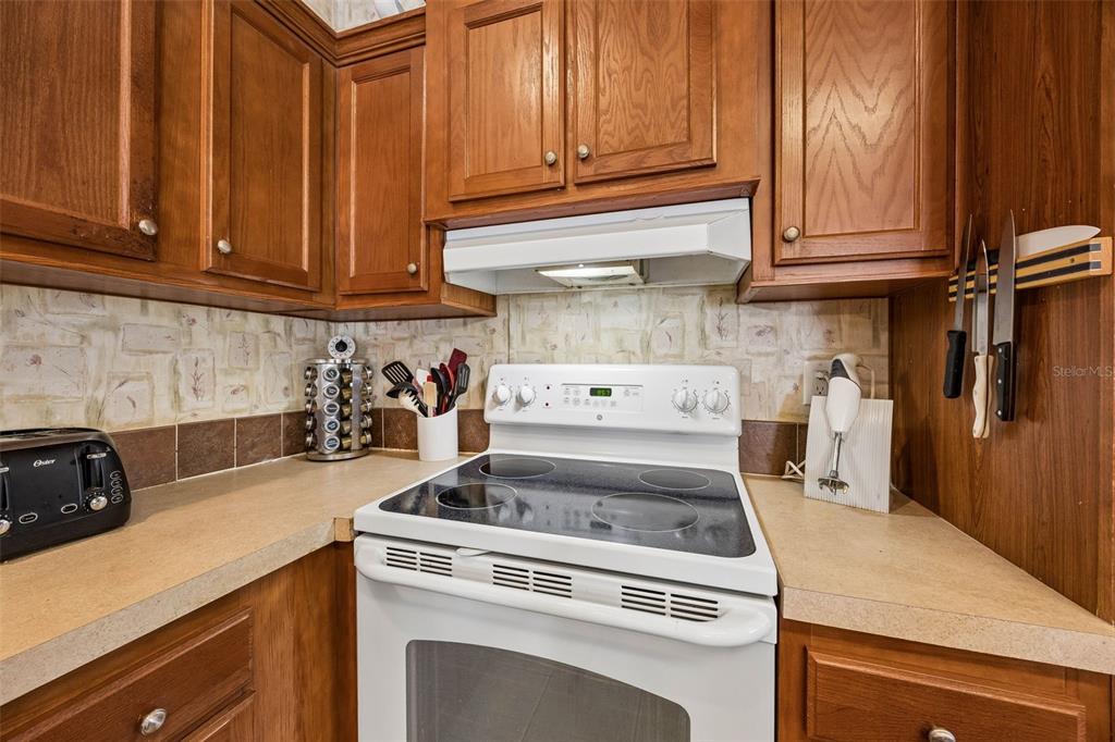 334 Paradise Circle Satsuma, FL 32189 - Photo 17 of 40 a kitchen with a stove and cabinets