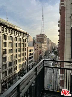 a city view from a balcony