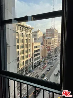 a view of a city from a balcony