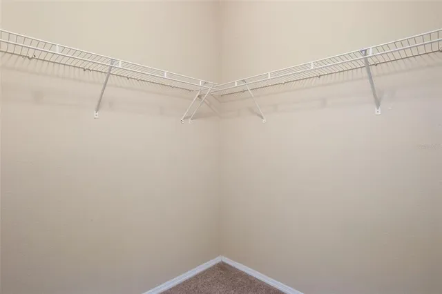 a view of a room with racks on the wall