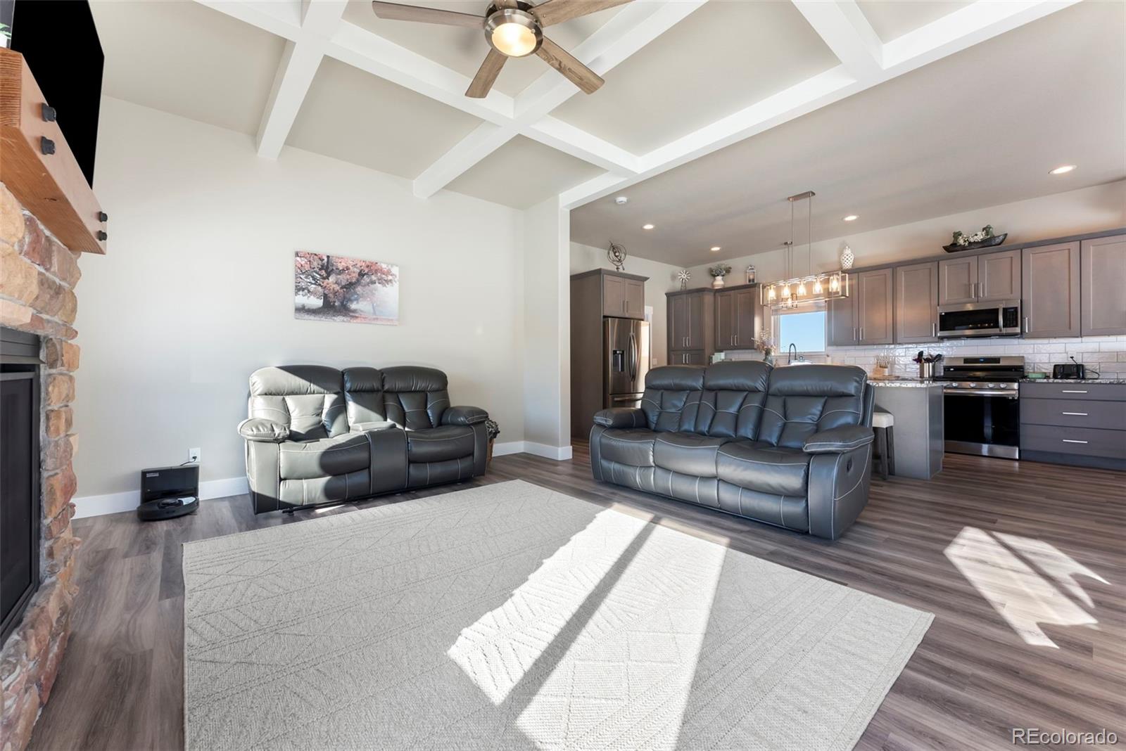489 Duesouth Road Florissant, CO 80816 - Photo 9 of 40 a living room with furniture and a fireplace