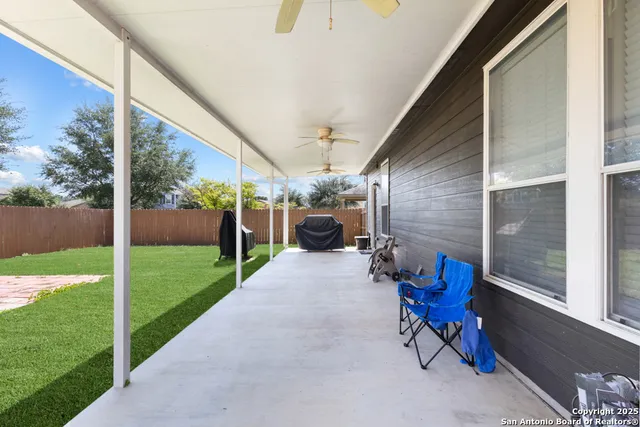 a view of a porch with a yard