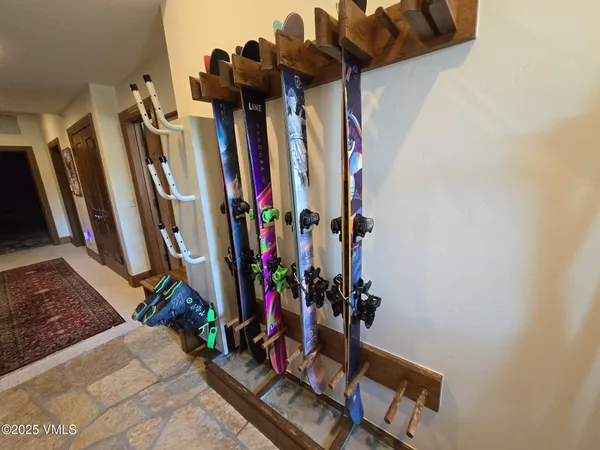 a view of a lake in middle of forest