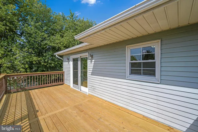 a view of a wooden deck