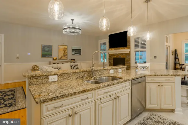 a living room with furniture fireplace and a flat screen tv