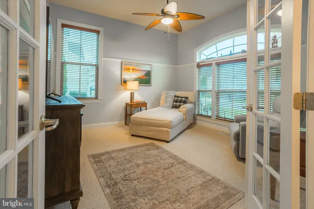 aerial view of a house with a yard