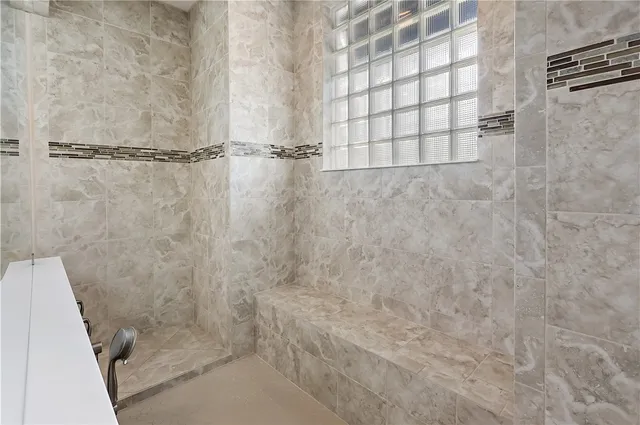 a bathroom with a shower