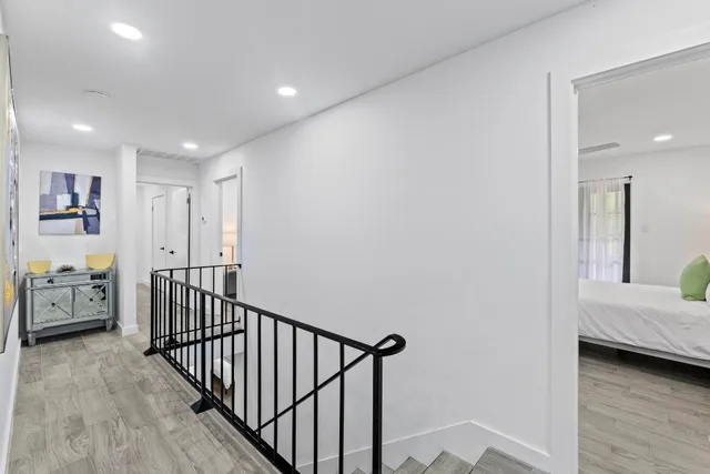 a view of hallway with livingroom