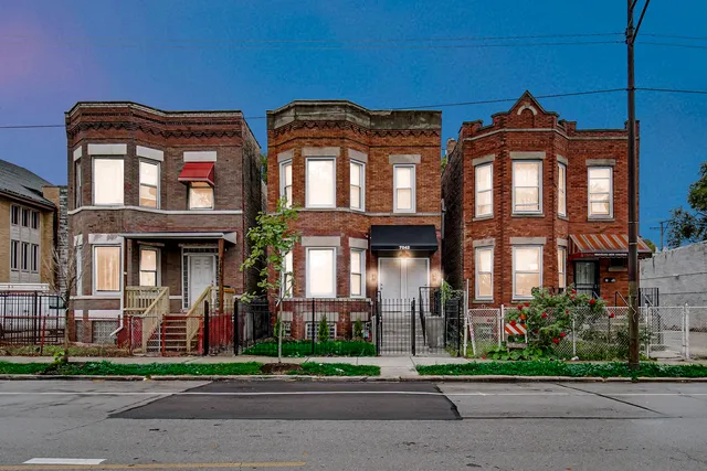 a front view of a building