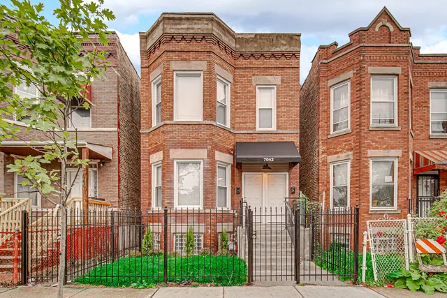 front view of a brick house
